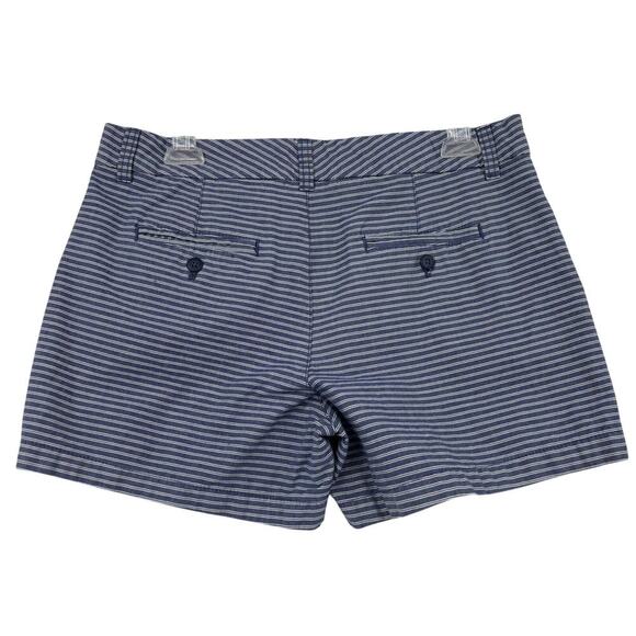 Khakis by GAP The 4 Inch Short Women's Size 8 Blue White Stripe Cotton Stretch - Picture 4 of 9